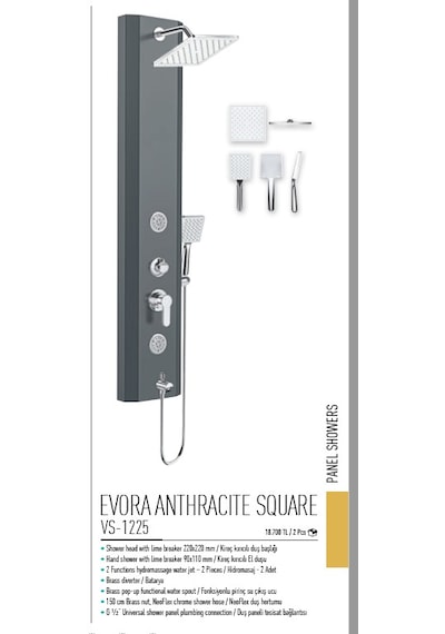 Evora Anthracıte Square Antrasit