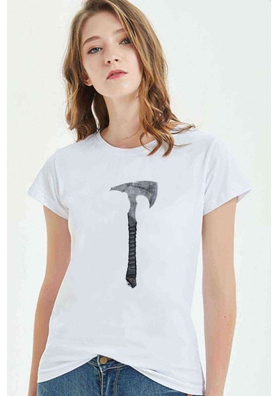Zombie Balta Baskılı Beyaz Kadın Tshirt