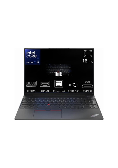 Lenovo ThinkPad E16 Gen 2 21MA008YTX-022 Ultra 5 125U 32 GB 4 TB SSD 16" Dos Dizüstü Bilgisayar
