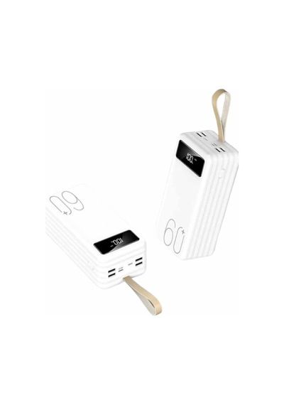 Powerbank 60.000 Mah Taşınabilir Şarj Hızlı El Fenerli Dijital Göstergeli Yeni Renkli Renkli