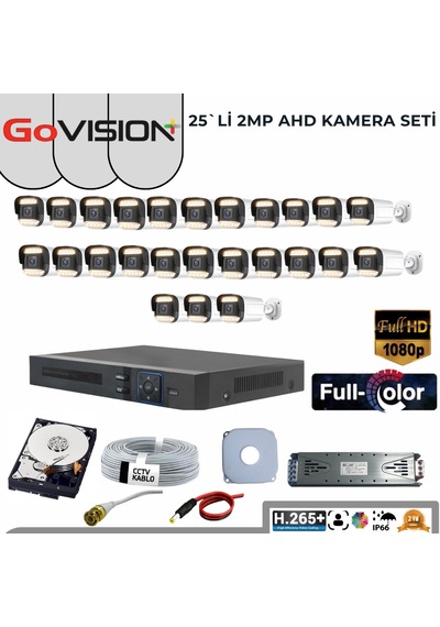 25 Li 2mp Full Color 3.6mm Lens 1080p Fullhd Warmled Ahd 32 Kanal Bullet Set