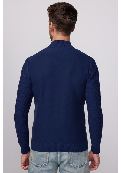 Tudors Slim Fit Dar Kesim Yarım Balıkçı Yaka Desenli Tüylenmeyen Lacivert Erkek Kazak-28656-lacivert Lacivert Tudors Slim Fit Dar Kesim Yarım Balıkçı Yaka Desenli Tüylenmeyen Lacivert Erkek Kazak-28656-lacivert Lacivert