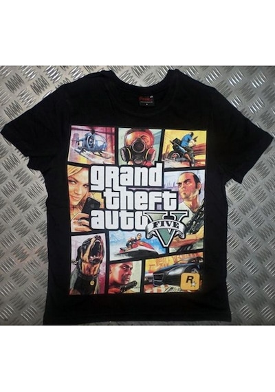 Stoned&Fame Gta Baskılı T-shirt SIYAH Siyah