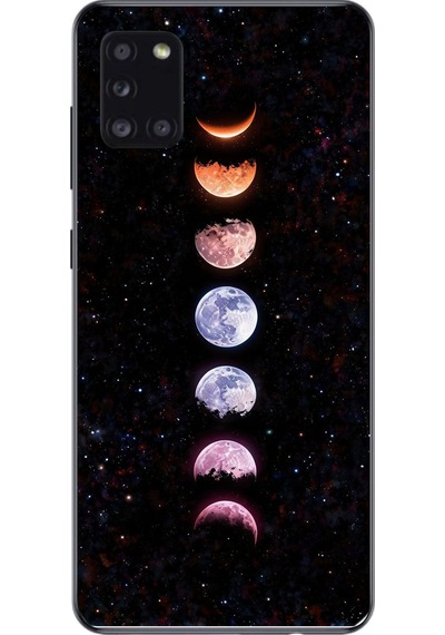 Samsung Galaxy A31 Uyumlu Tüm Gezegenler Baskılı Silikon Kılıf Renkli
