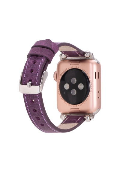 Bloomband Signature Dusty Plum Leather Apple Uyumlu Watch Band - 44/45/46/49mm