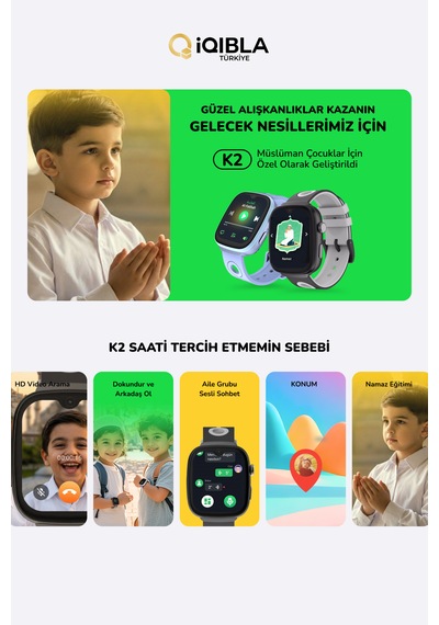 Iqibla Qwatch Aman K2 Akıllı Çocuk Saati (Distribütör Garantili)