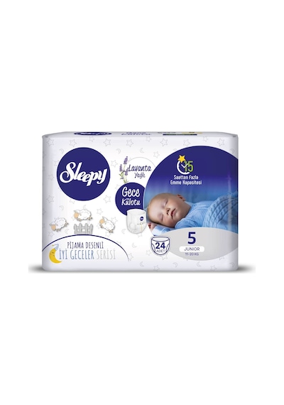 Sleepy Gece Külotu Lavanta Yağlı 5 Numara Junıor 24 Adet