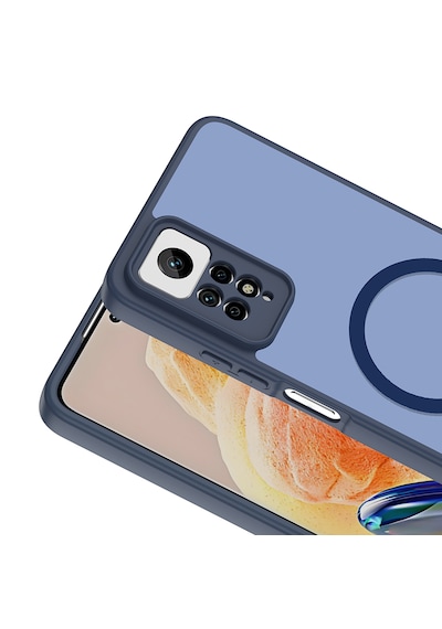 Xiaomi Redmi Note 11 Pro Kılıf Kamera Korumalı Mat Darbe Emici M-safe Şarj Özellikli Silikon Lacivert