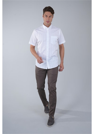 Bisse Paşa Yaka Regular Fit Gömlek Beyaz Gmeks250002 D01 Beyaz