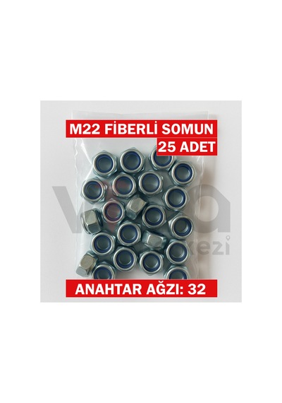 M22 Fiberli Somun 25 Li Çinko Kaplı 1