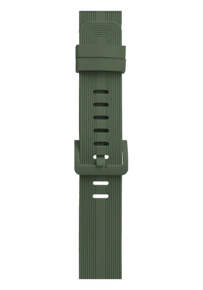 Apple Watch 38mm Kr408 Çizgili Silikon Kordon - Koyu Yeşil Kalem