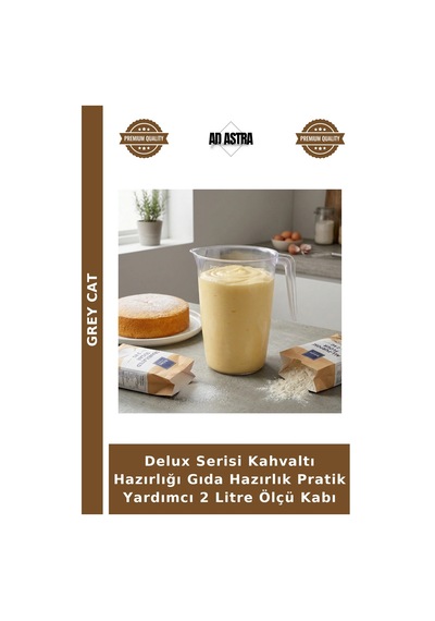 Delux Serisi Kahvaltı Hazırlığı Gıda Hazırlık Pratik Yardımcı 2 Litre Ölçü Kabı Çok Renkli