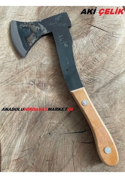Aki Dövme Çelik Kamp Baltası El Yapımı Balta Nacak 800Gr Kılıflı