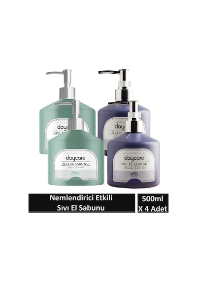 Nemlendirici Etkili Sıvı Sabun Beyaz Yasemin Ve Marsilya Gülü Ve İris 500 Ml X 4 Adet