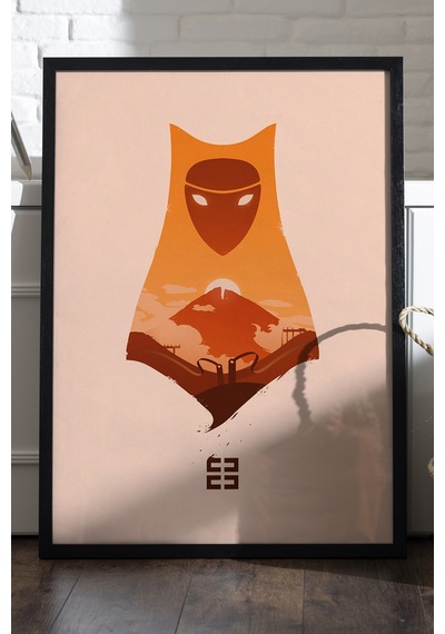 Journey Siyah Ahşap Çerçeveli Poster, Dekoratif Oyun Duvar Tablosu
