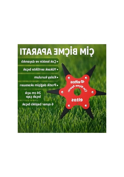 Ergonomik Çim Biçme Aparatı, 6 Bıçaklı Metal Parça