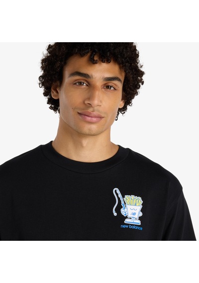 New Balance Fish And Chips Erkek Siyah T-shirt Mt61ı5bm-bk