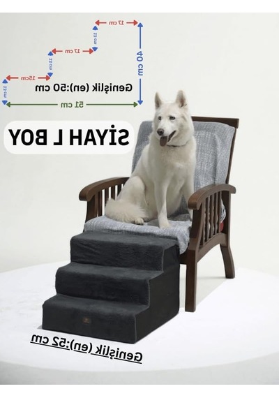 Ortopedik Kedi Ve Köpek Merdiveni, 40cm X 51cm X 50cm Boyutları