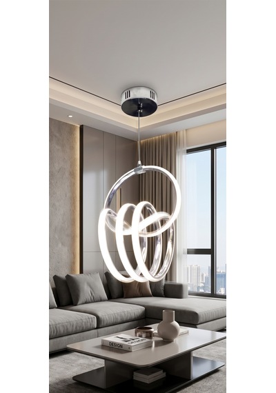 İmza Büyük Modern Ledli Avize 3 Renk Power Ledli Krom Kaplama Kumandalı Çoçuk Odası Yatak Odası Mutfak