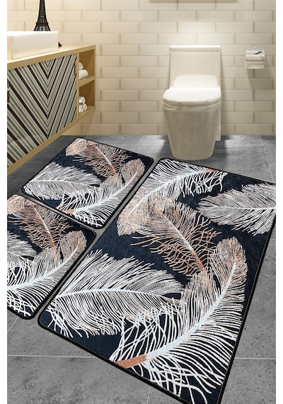 Chilai Home Pomesa 3'lü Set Banyo Halısı Djt Renkli