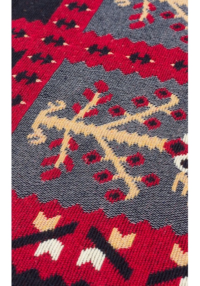 Red Yıkanabilir Çift Taraflı Modern Desenli Dokuma Kilim