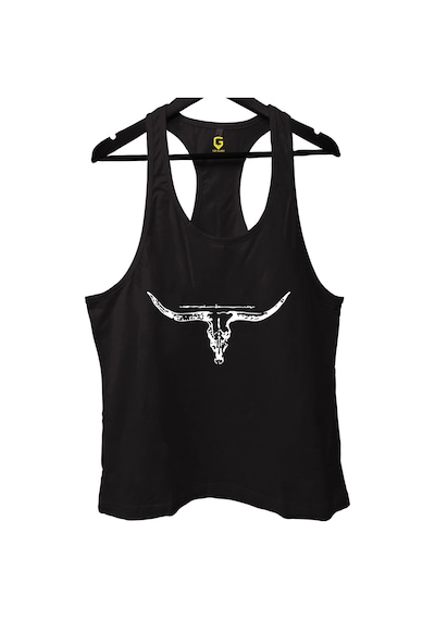 Top Glory Horn Siyah Gym Fitness Tank Top Sporcu Atleti Siyah
