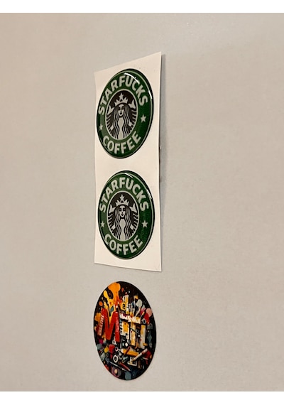 Star Fucks Damla Sticker Etiket Kabartmalı 3d Silikon Direk Arması Starfucks Epoksi 2adet 3,5x3,5cm Çok Renkli