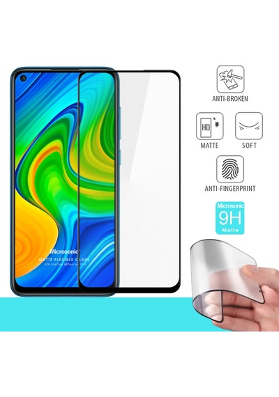Microsonic Xiaomi Redmi Note 9 Seramik Matte Flexible Ekran Koruyucu Siyah