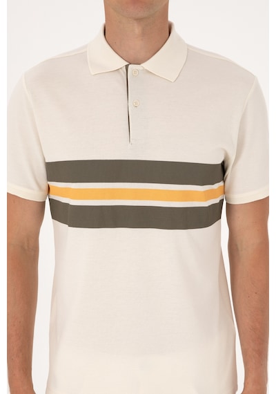 U.S. Polo Assn. Erkek Regular Fit Krem Polo Yaka Tişört 50306808-VR071