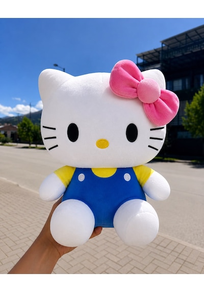 Hello Kitty Peluş Oyuncak Yeni Seri 50cm- Yumuşak & Sevimli Açık Mavi - Lacivert