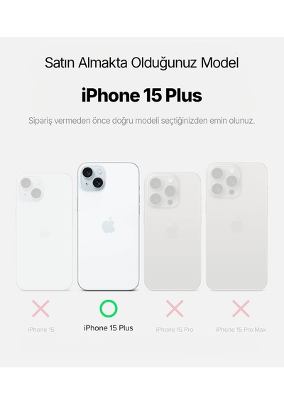 İphone İle Uyumlu Cyrstal Clear Şeffaf Silikon Kılıf Arkası Sert Polikarbonat Kenarları Yumuşak Tpu Silikon Premium Ultra Şeffaf Kılıf Kapak Matte Clear, 15 Plus Çok Renkli