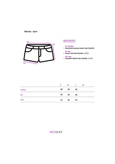 Mixray 4732 Kadın Şehir Boy Parça Boyalı Basic Şort Siyah