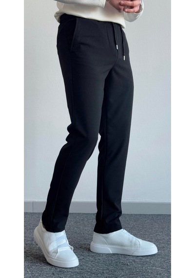 Esnek Rahat Beli Lastikli Jogger Pantolon Siyah