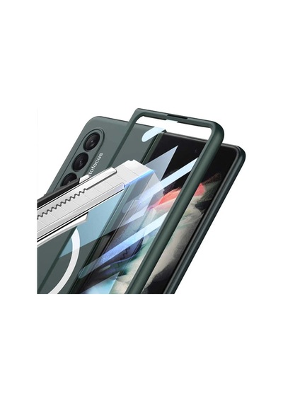 Galaxy Uyumlu Z Fold 3 Kılıf Wireless Şarj Özellikli Zore Kıpta M-safe Kapak