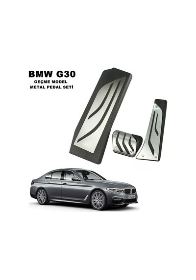 Bmw 5 Serisi G30 M 20i 2017-2023 Uyumlu Geçme Otomatik Pedal Seti Siyah Krom