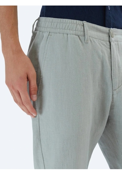 Kip Nil Yeşili Dokuma Jogging Fit Casual Pamuk Karışımlı Pantolon Nil Yeşili