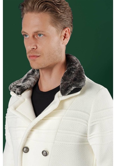 Efor 02 Slim Fit Ekru Spor Kaban Ekru