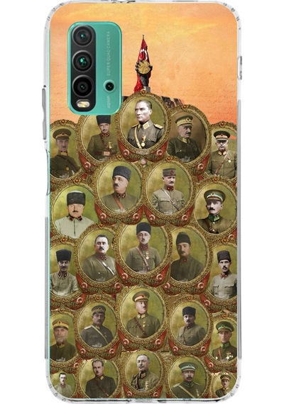 Redmi 9t-poco M3 Uyumlu Atatürk Ve Kurtuluş Savaşı Komutanları Baskılı Silikon Kılıf Renkli