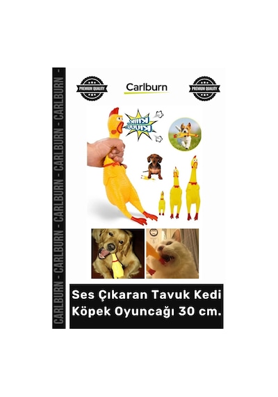 Petshop Eğitici Dayanıklı Sesli Isırma Çiğneme Sert Ses Çıkaran Tavuk Kedi Köpek Oyuncağı 30 Cm