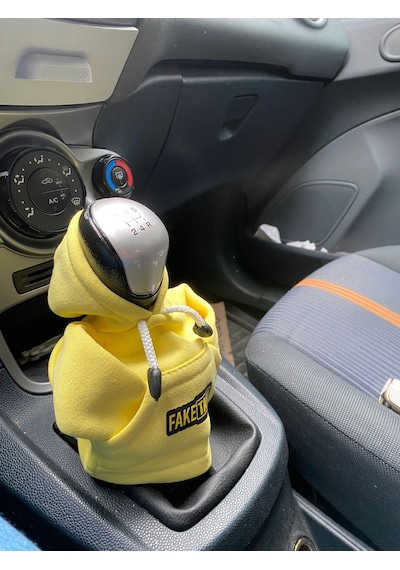 Vites Poları - Her Araca Uyumlu Vites Süsü Vites Araç Aksesuarı Sarı Renk Fake Taxi Logolu