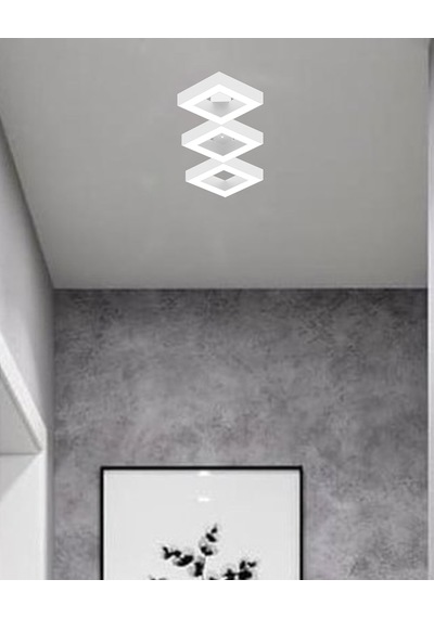 Amigo Beyaz Kasa, Sarı Işık Modern Plafonyer Led Avize Beyaz