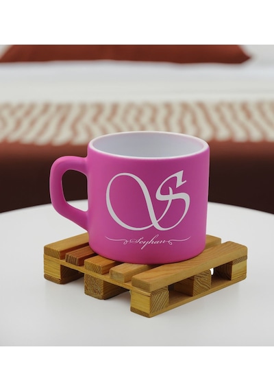 Bk Gift Kişiye Özel İsimli Pembe Renkli Middle Çay & Kahve Fincanı-5, Arkadaşa Hediye, Sevgiliye Hediye, Doğum Günü Hediyesi Kobitmeyencom32533 Bk Gif