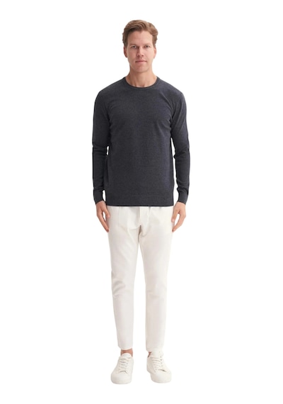 Cazador Slim Fit Soft Touch Basic Bisiklet Yaka Kazak-33155 Lacivert