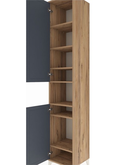 Hyperion Dolap 7 Raflı 2 Kapaklı 44x44x243 Çam-antrasit Çam Hyperion Dolap 7 Raflı 2 Kapaklı 44x44x243 Çam-antrasit Çam