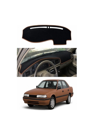 Mazda - 626 1987-1991 Uyumlu Torpido Koruma Kılıfı - Kahverengi Şeritli