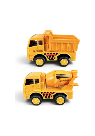 Kum Kamyonu+beton Mikseri Oyuncak 2li Sürtmeli 10 Cm