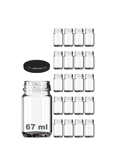 67 Ml Metal Kapaklı Shot Şişesi 67 Cc Şeffaf Küçük Kavanoz 20 Adet Altın/gold Diğer