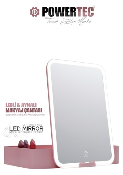 Powertec Tr-130 Şarjlı Ledli & Aynalı Taşınabilir Makyaj Çantası