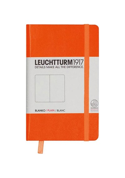 Leuchtturm1917 Not Defteri Cep Boy A6 , Sert Kapak, 187 Numaralandırılmış Sayfa, Düz, Turuncu