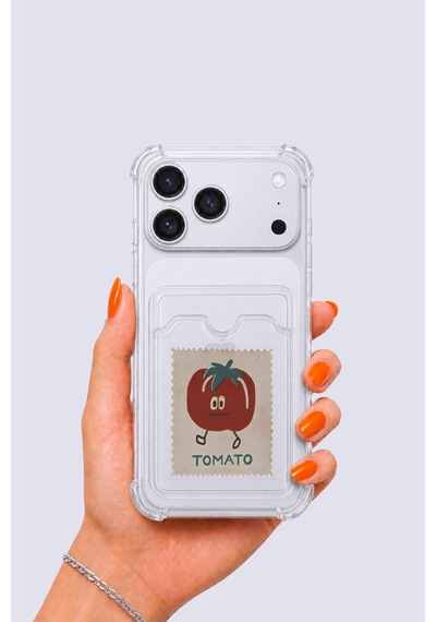 Hepsi Apple iPhone Uyumlu 17 Pro Max Kartlıklı Tomato Desenli Kılıf Najmaddin Çok Renkli